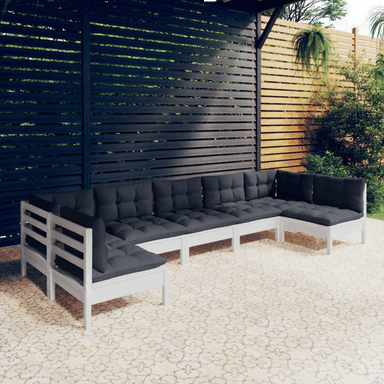 Vidaxl Hagesofagruppe 7 deler hvit