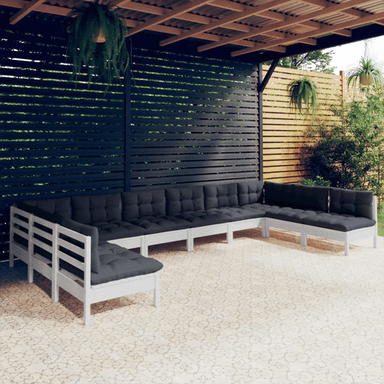 Vidaxl Hagesofagruppe 10 deler hvit