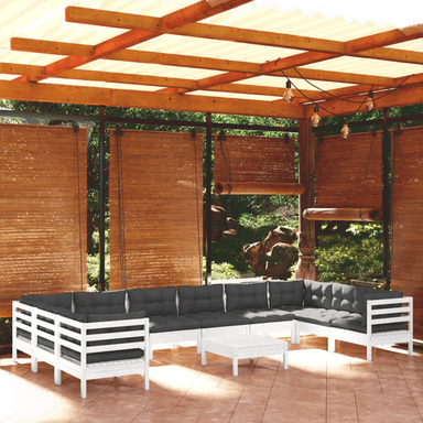 Vidaxl Hagesofagruppe 11 deler hvit