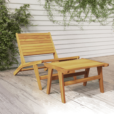 Vidaxl Hagestol med fotstøtte teak