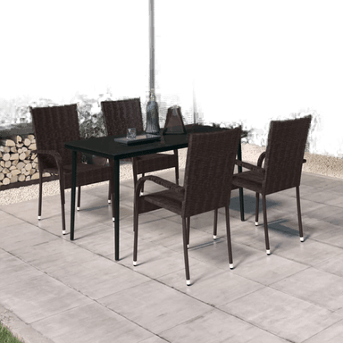 Vidaxl Utendørs spisestue 5 deler