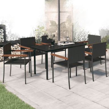 Vidaxl Utendørs spisestue 7 deler
