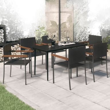 Vidaxl Utendørs spisestue 7 deler