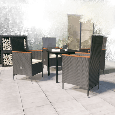 Vidaxl Hagespisegruppe 5 deler svart