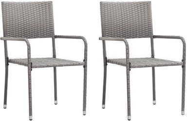 Vidaxl Hagespisestoler 2 stk grå
