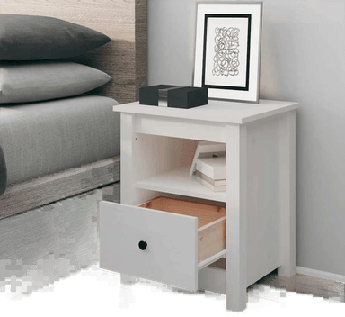 Vidaxl Nattbord hvit 40x35 cm
