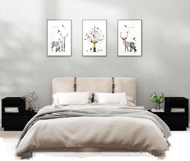 Vidaxl Nattbord 60x34x51 cm svart