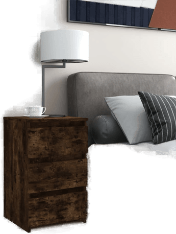 Vidaxl Nattbord røkt eik 40x35 cm