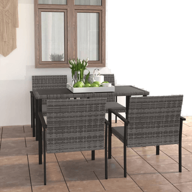 Vidaxl Utendørs spisestue 5 deler