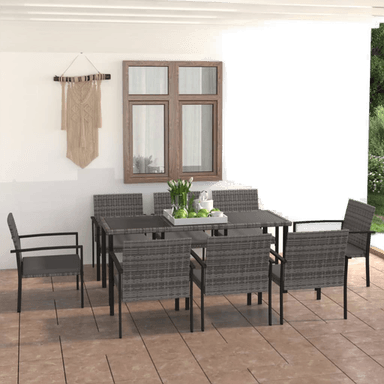 Vidaxl Utendørs spisestue 9 deler