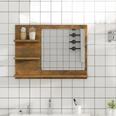 Vidaxl Badespeil røkt eik 60x10,5 cm