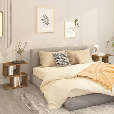 Vidaxl Nattbord 2 stk røkt eik