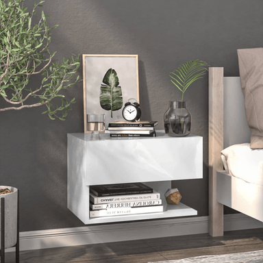 Vidaxl Vegghengt nattbord hvit