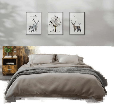 Vidaxl Veggmonterte nattbord 2 stk røkt eik