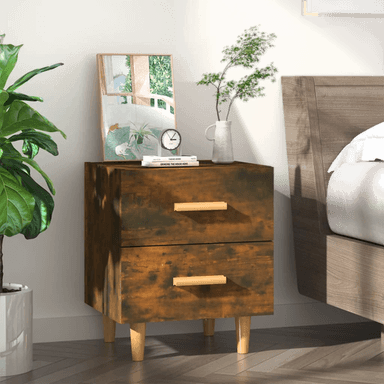 Vidaxl Nattbord røkt eik 40x35 cm