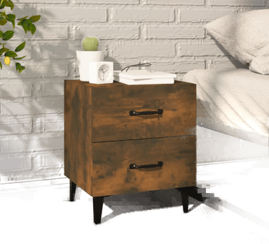 Vidaxl Nattbord røkt eik 40x35 cm