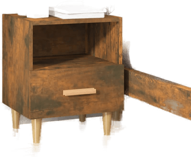 Vidaxl Nattbord røkt eik 40x35 cm