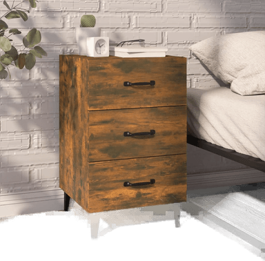 Vidaxl Nattbord røkt eik 40x40 cm