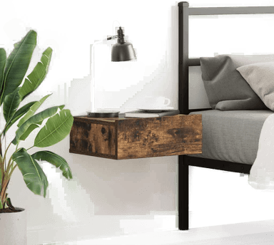 Vidaxl Flytende nattbord røkt eik