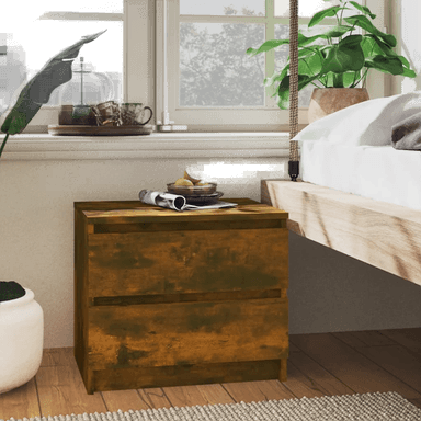 Vidaxl Nattbord røkt eik 50x39 cm