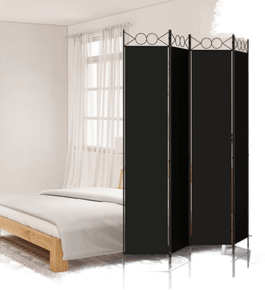 Vidaxl Romdeler 4 paneler 160x220 cm svart