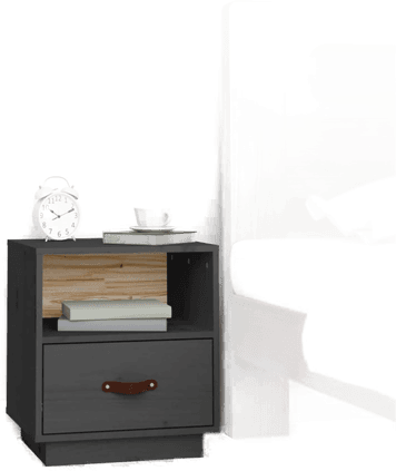 Vidaxl Nattbord grå 40x34x45 cm