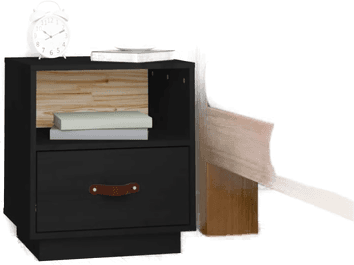 Vidaxl Nattbord svart 40x34x45