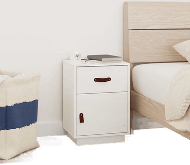 Vidaxl Nattbord hvit 40x34x55 cm