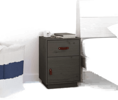 Vidaxl Nattbord grå 40x34x55 cm