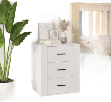 Vidaxl Nattbord hvit 50x36 cm