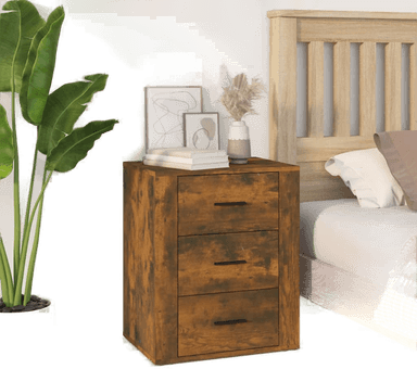 Vidaxl Nattbord røkt eik 50x36x60 cm