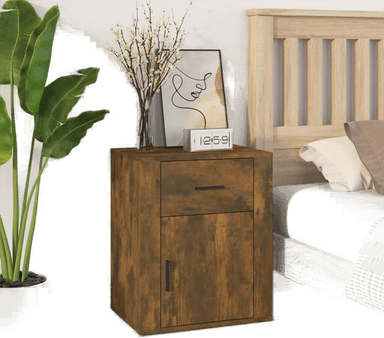 Vidaxl Nattbord røkt eik 50x36 cm