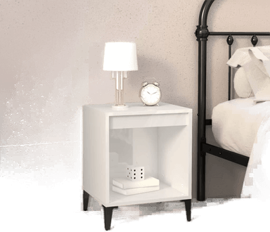 Vidaxl Nattbord høyglans hvit 40x35 cm