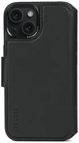 Decoded Leather Detachable Wallet iPhone 15 Svart