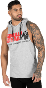Gorilla Wear Men Rogers Hooded Tank Top, grey melange