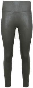 Magic Leather Look Legging Mørkgrønn
