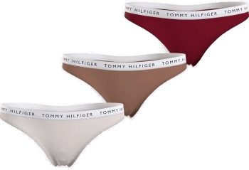 Tommy Hilfiger Thong 3P Natur/Rød