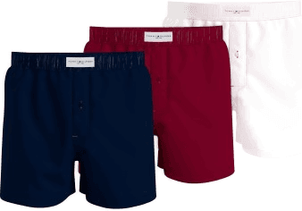 Tommy Hilfiger 3P Woven Boxers Marine/Rød
