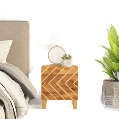 Vidaxl Nattbord heltre mango brun svart