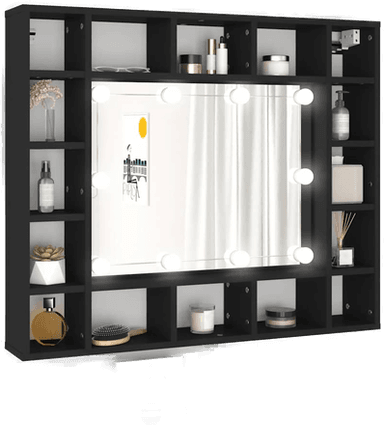 Vidaxl LED Speilskap svart 91x15 cm