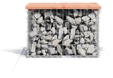 Vidaxl Hagebenk gabiondesign 63x44x42 cm