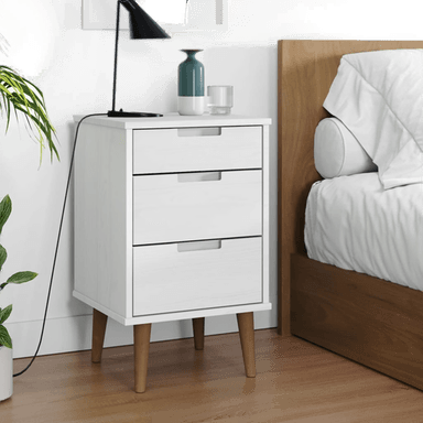 Vidaxl Nattbord MOLDE hvit 40x35x65 cm