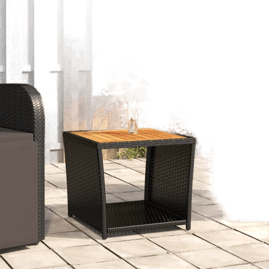 Vidaxl Tebord svart polyrotting