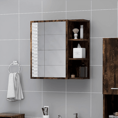 Vidaxl Baderomsskap med speil røkt eik