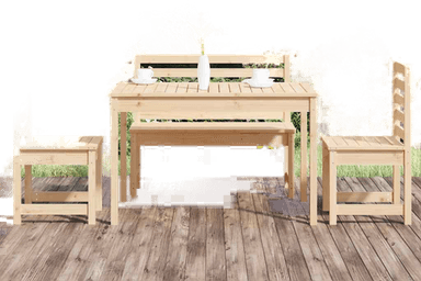 Vidaxl Hagespisestue 4 deler