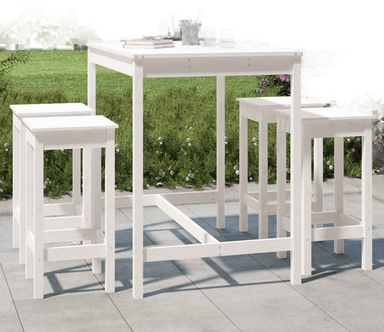 Vidaxl Hagebarsett 5 deler hvit