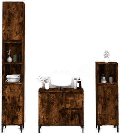 Vidaxl Baderomsskap røkt eik 65x33 cm