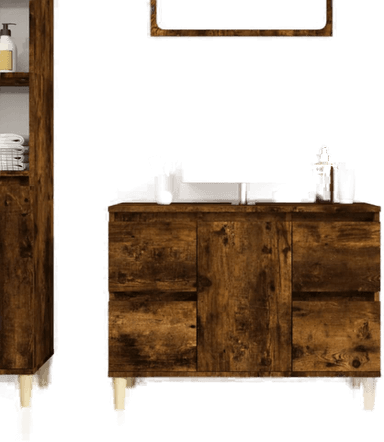 Vidaxl Servantskap røkt eik 80x33 cm