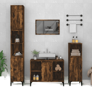 Vidaxl Servantskap røkt eik 80x33 cm