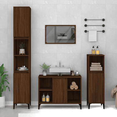 Vidaxl Servantskap brun eik 80x33 cm